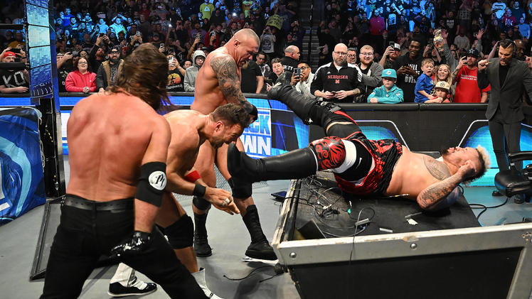 Randy Orton, LA Knight and AJ Styles vs Jimmy Uso and Solo Sikoa